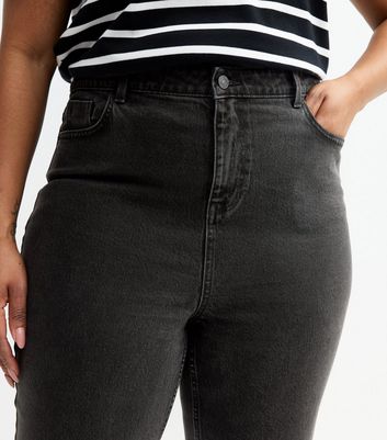 Curvy Thick Black Jeans Women's Curvy Low-Rise Black Super Skinny