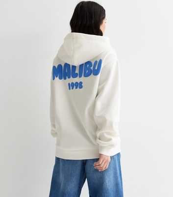 Girls Cream Cotton-Blend Malibu Print Sweatshirt