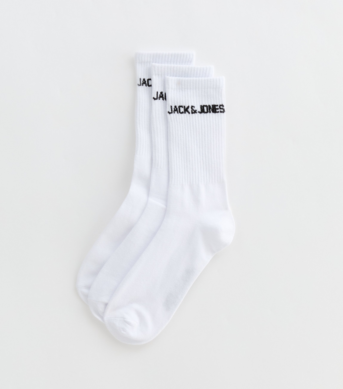 Men's Pack of 3 White Tennis Socks Jack & Jones New Look
