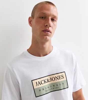 Jack & Jones White Cotton Logo T-Shirt