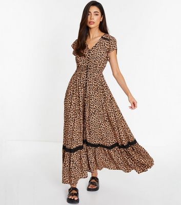 New look leopard print maxi dress best sale