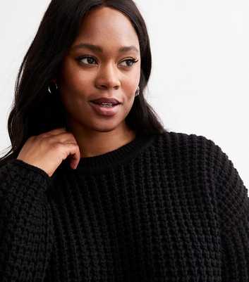 Curves Black Chunky Knit Jumper