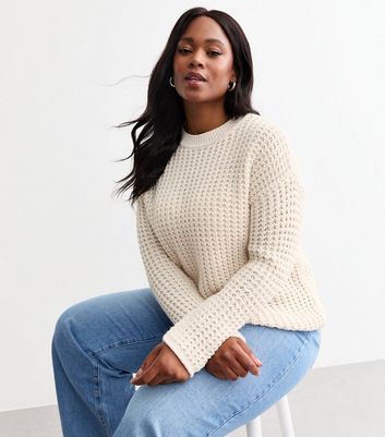 Curves Off White Chunky Knit Jumper New Look