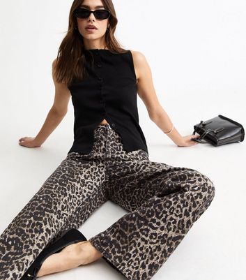 90 Logo Sweat Pants Black Pink Leopard M（Pink and Black