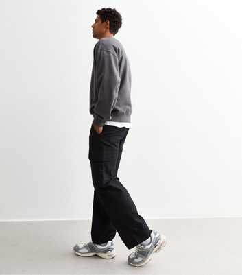 Black Relaxed Ripstop Cargo Trousers