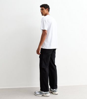 Men's Black Oversized Ripstop Cargo Trousers New Look