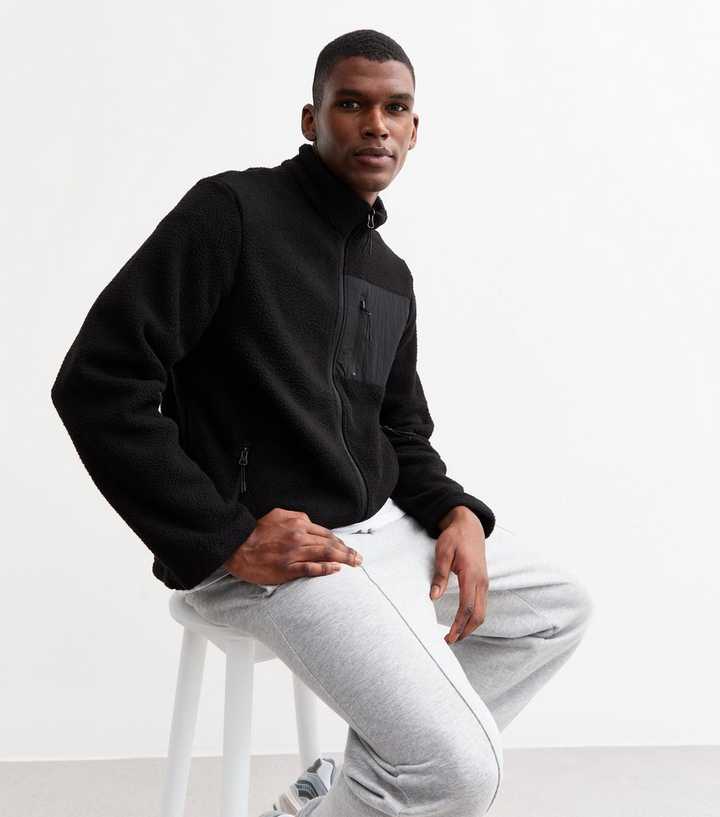 Black Regular Fleece Jacket 