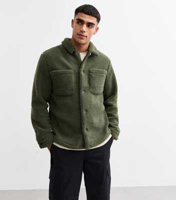 Khaki Regular Borg Jacket