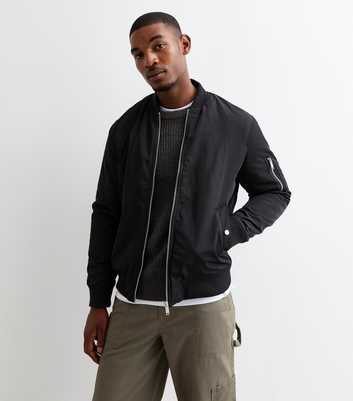 Black Slim Bomber Jacket 