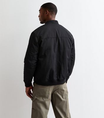 Black Slim Bomber Jacket New Look