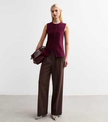 Dark Brown Wide Leg Trousers 