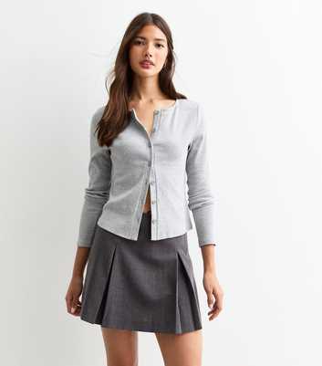 Dark Grey Pleated Mini Skort