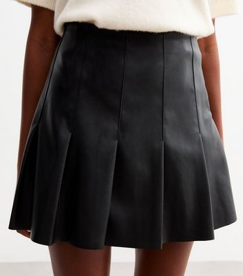 Black leather mini skirt oasis best sale