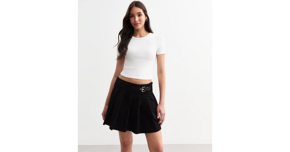 Corduroy Belted Mini Skirt