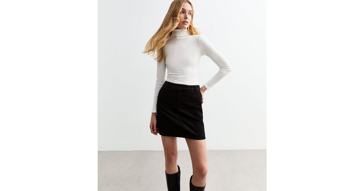 Turtleneck Black Cord Skirt Style Korean Corduroy Long Mermaid