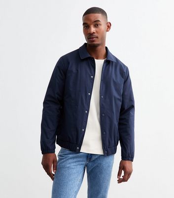 Navy Regular Padded Coach Jacket | New Look