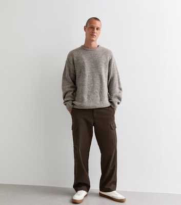 Brown Relaxed Cotton Cargo Trousers