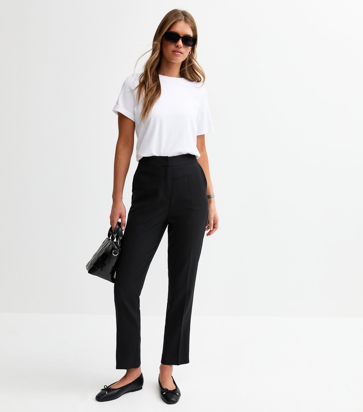 Women's Black Tailored Slim Fit Trousers New Look