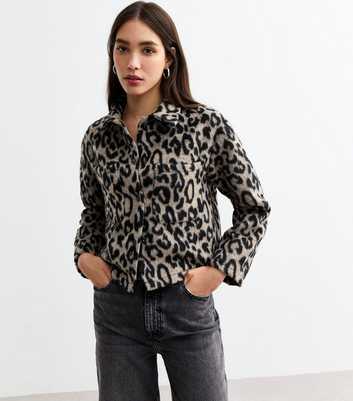 Brown Soft Animal Print Shacket