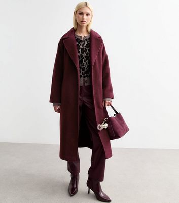 burgundy coatigan