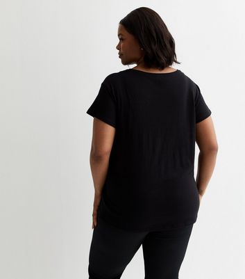 Curves Black NYC Leopard Print Cotton T-Shirt New Look