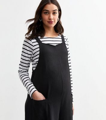 Maternity Black Dungaree Jumpsuit New Look