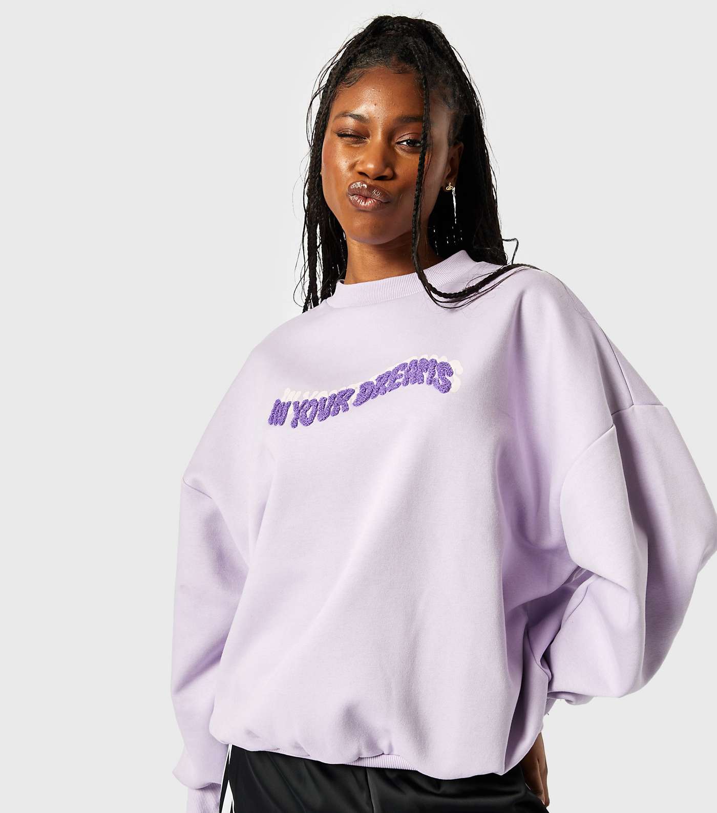 Skinnydip Lilac In Your Dreams Slogan Sweatshirt Image 3