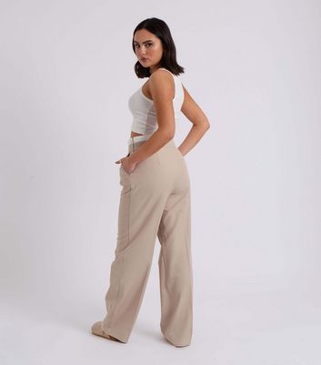 Urban Bliss Stone Drawstring Wide Leg Trousers New Look