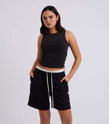 Urban Bliss Black Double Waist Bermuda Shorts | New Look