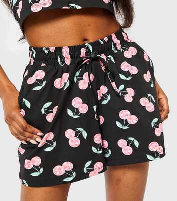 Skinnydip Black Disco Cherries Shorts