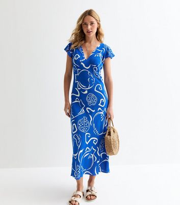 New look blue midi dress hotsell