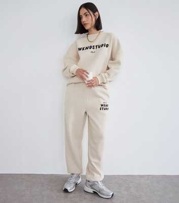 WKNDGIRL Stone Logo Oversized Joggers