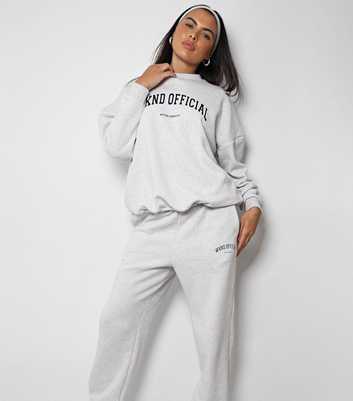 WKNDGIRL Grey Official Slogan Oversized Sweatshirt