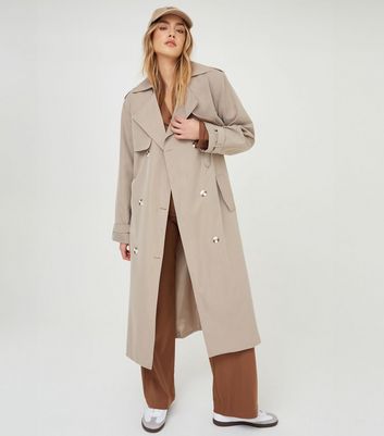 WKNDGIRL Stone Trench Coat | New Look