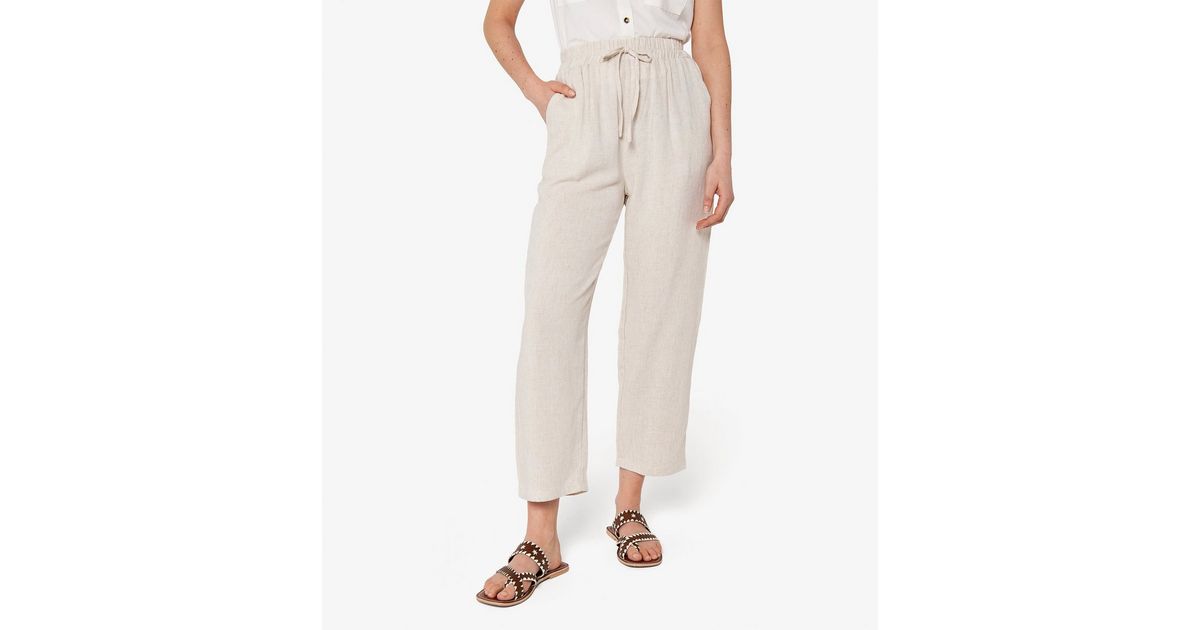 Apricot Stone Tie Waist Trousers | New Look