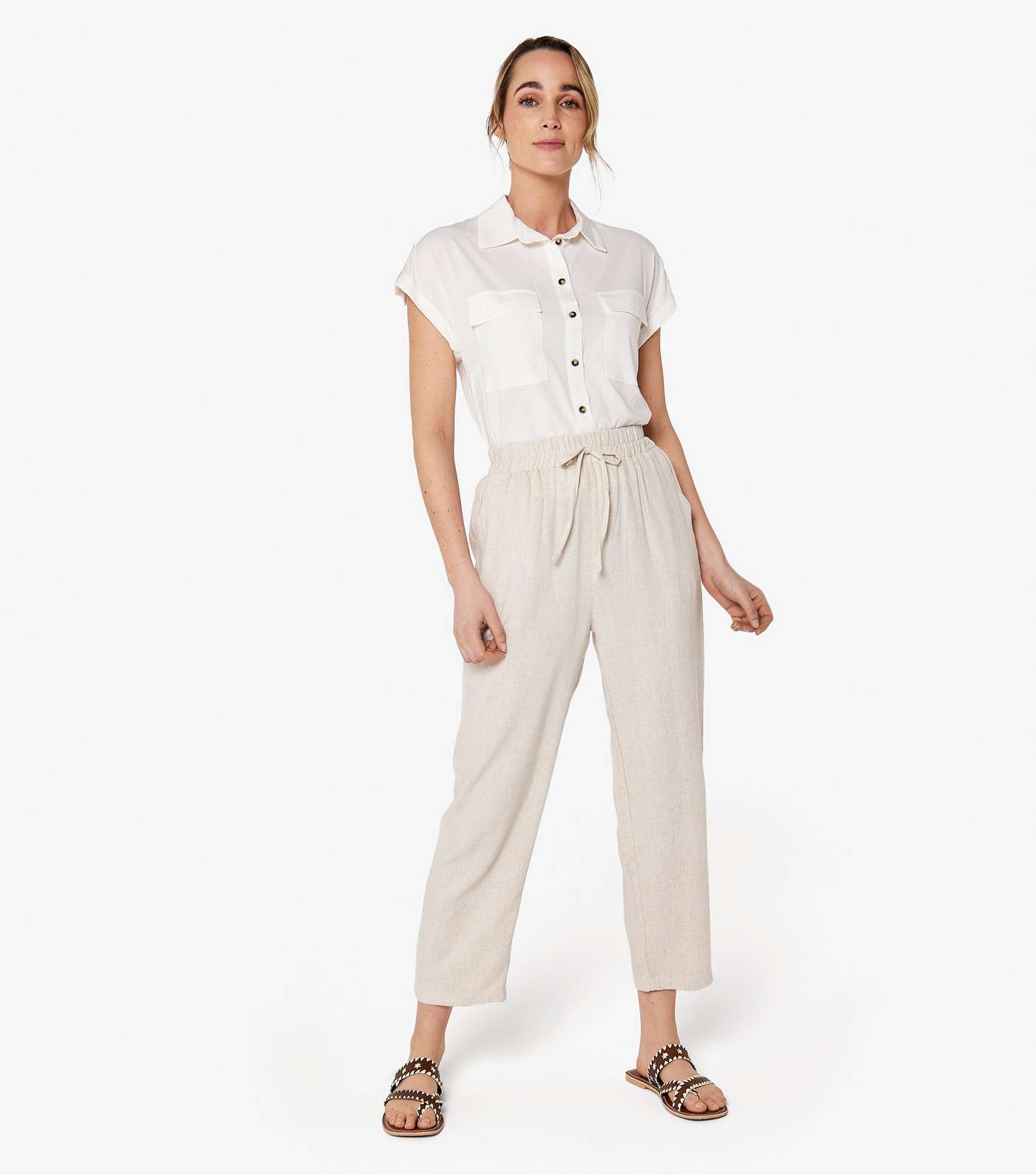 Apricot Stone Tie Waist Trousers Image 2