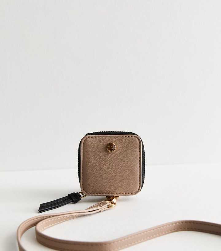 Light Brown Leather-Look Earphones Case