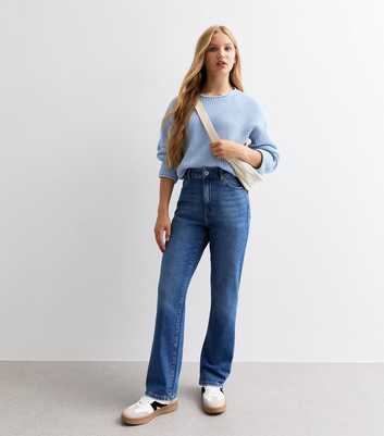 Girls Blue High Rise Slim Fit Jeans