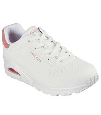 Skechers White Uno Pop Back Trainers