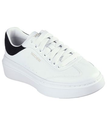 Skechers white leather trainers on sale