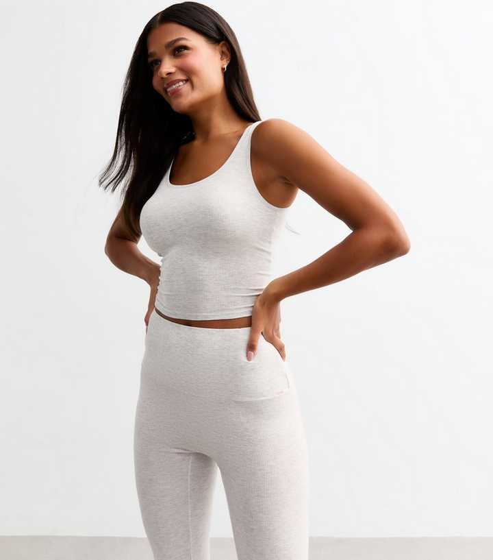 Dorina Grey Ribbed Lightly Padded Vest Top 
