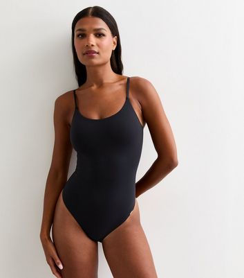 Dorina Black Smooth Microfibre Thong Bodysuit New Look