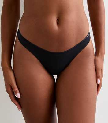 Dorina Black Smooth Microfibre Thong