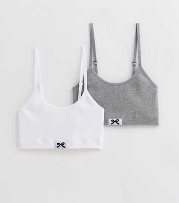 Girls 2 Pack of Bow-Patch Crop Tops 