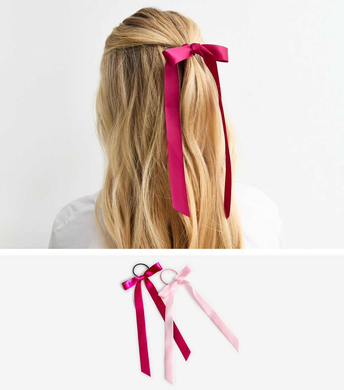 2 Pack Burgundy Skinny Bow Hair Bands New Look