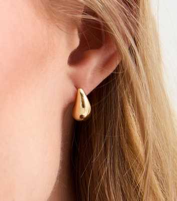 Real Gold Plate Mini Teardrop Stud Earrings