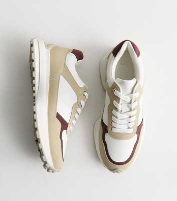 White Colour Block Chunky Sole Trainers