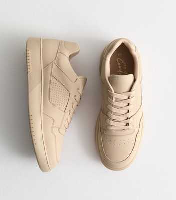 Camel Panelled Lace Up Sneakers