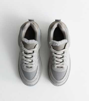 Grey Faux Fur Lined Trainers