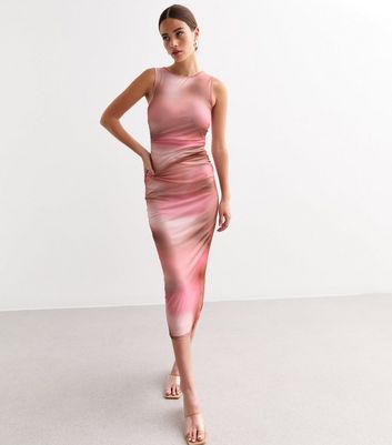 Pink overlay dress best sale